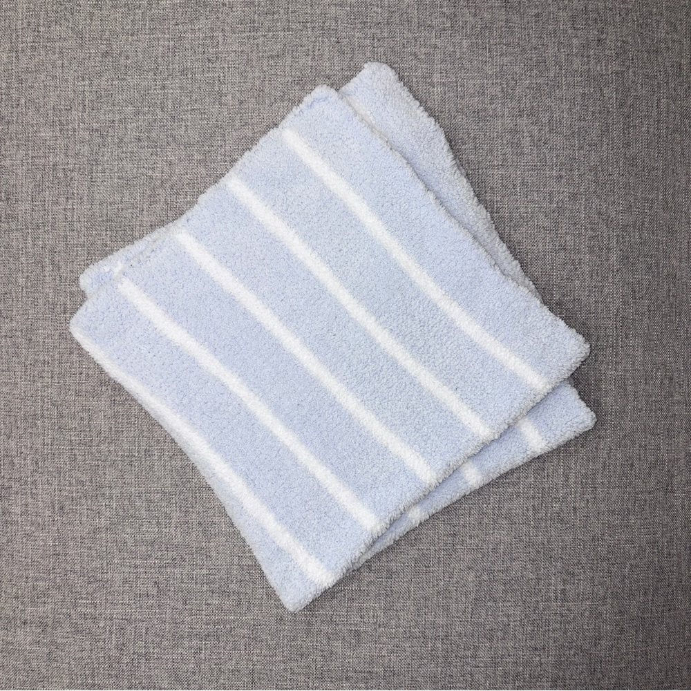 Angel Dear Light Blue and White Plush Baby Blanket